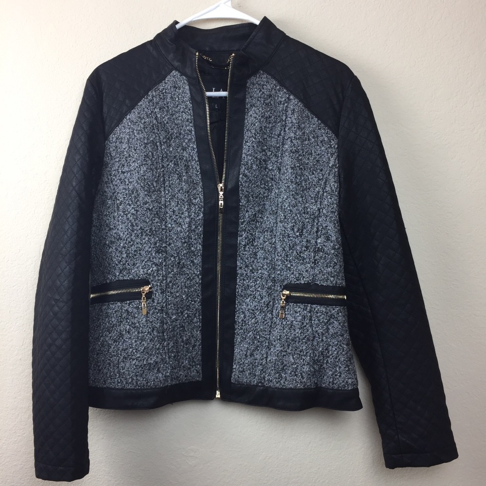 LA Coalition Vegan Leather Quilted Moto Jacket
